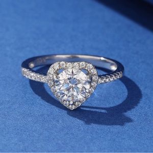 Certified 1ct. t.w. Moissanite heart-shaped engagement ring